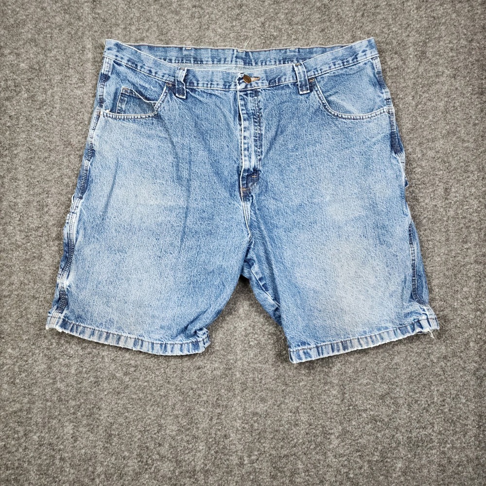Wrangler Carpenter Shorts Mens 42 Light Wash Blue Denim 64WC2DI Utility Workwear